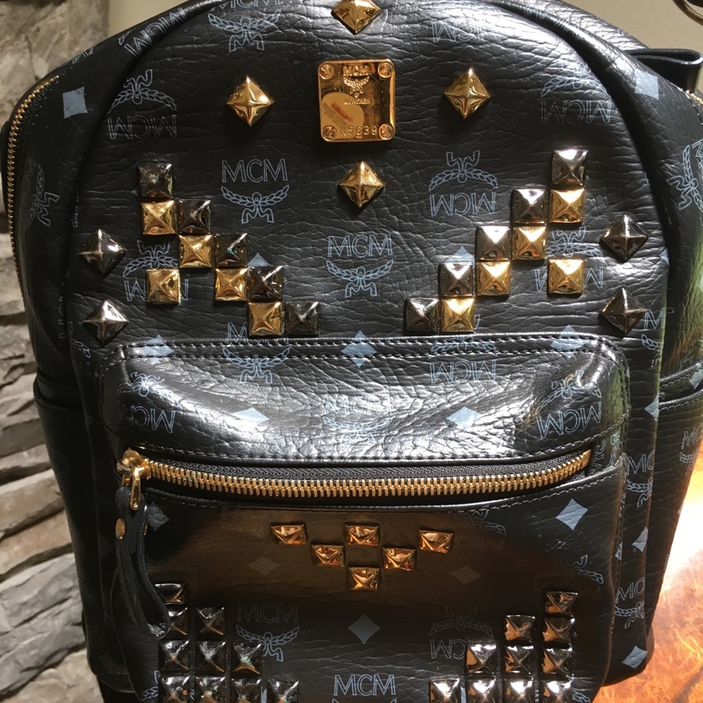 MCM Backpack with Steel and Gold Stars!